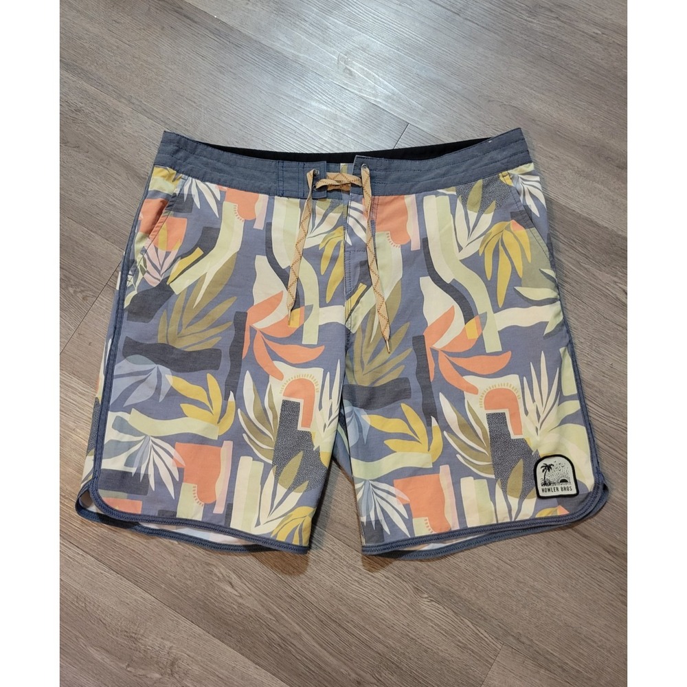 Howler Brothers Men's Hybrid Shorts - Gray, Yellow, Orange, Green